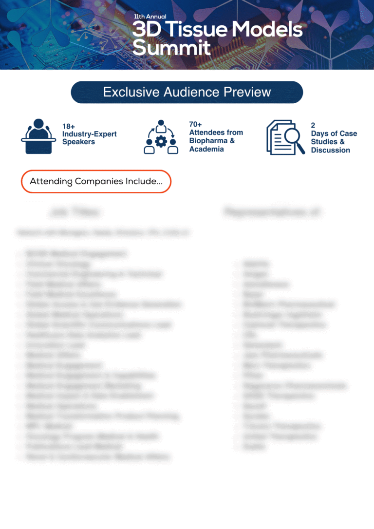 11th 3D Tissue Models Summit | Audience Preview